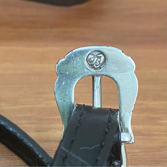 Vintage BRIGHTON Black Leather Silver Heart Crossbody Wallet W/ Removable Strap - Picture 14 of 16